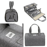 Hanging Roll-Up Makeup Bag / Toiletry Kit / Travel Organizer for Women - 4 Removable Storage Bags - Organize Make Up, Cosmetics, First Aid, Medicine, Personal Care, Bathroom, Palette / Brush Holder