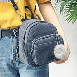 Creazrise Women Fashion School Bags Mini Thicken Corduroy Backpacks (Gray)