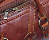 Floto Roma Travel Bag Saddle Brown Large Italian Leather Weekender Duffle