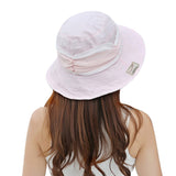 Fakeface Women Hunting Hats 360 Degrees Anti-UV Foldable Wide Brim Visor Summer Sun Hat Cap Lightweight Breathable Hiking Camping Fishing Cycling Bucket Hat Topee UV50+ Pink