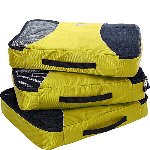 eBags Large Packing Cubes for Travel 3pc Set (Canary)