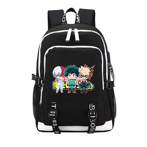 TPS My Hero Academia School Bag Anime Travel Backpack USB Charging Laptop Backpacks Bakugou Katsuki Cosplay Bags Rugzak (d)