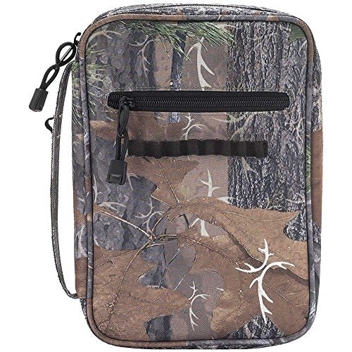 Camouflage and Brown 8 x 11 inch Denier Polyester Fabric Bible Cover Case with Handle