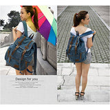 Toebee AUGUR Vintage Canvas Backpack Rucksack Schoolbag Knapsack Camping Hiking Travel Bag-Gray