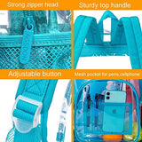 Clear Backpack, Heavy Duty Transparent Bookbag - Oil Blue