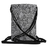 Black Paisley Printed Drawstring Backpack Bag Cute Cool Travel Backpack Boho Gypsy Festival Printed