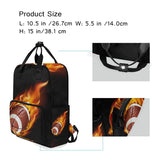 Backpack American Football In The Fire Laptop Bag 14 Inch Lightweight for Men/Women