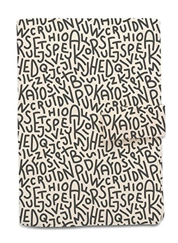 Letters Pattern Beige Printed Canvas Vintage Passport Holder Cover Case Was_11