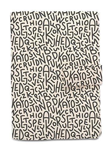 Letters Pattern Beige Printed Canvas Vintage Passport Holder Cover Case Was_11