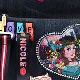 Denim Backpack With Multiple Compartments Adjustable Backpack Straps And Protective Electronic Pocket