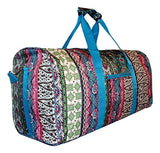 21 In Print Duffle, Overnight, Carry On Bag With Outside Pocket And Shoulder Strap (Blank - Boho