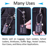 TSA Approved Luggage Locks, Travel Locks Which Also Work Great as Gym Locks, Toolbox Lock, Backpack and more,Black 2 Pack
