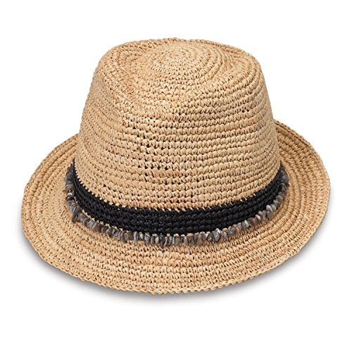 Wallaroo Hat Company Women's Tahiti Sun Hat - Fedora-Style Sun Hat, Black