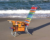 FakeFace Beach Chair Armrest Bag Handy Pockets Shoreline Tote Bag Outdoor Chair Organizer Hanging Storage Bag Pouch Shoulder Side Bag for Camping (Black)