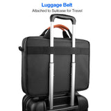 tomtoc Travel Messenger Bag 15.6 Inch with Protective Laptop Compartment Briefcase Shoulder Bag Fit for 13 - 15 Inch HP Dell Acer Lenovo Asus Samsung Notebook Tablet, Black