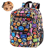 Emoji Funky Black Large Backpack & Cookie Clip Multi-Pack, Book Bag, School Bag