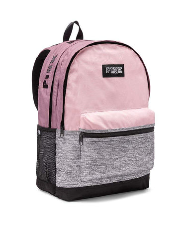 Victoria's Secret Pink Campus Backpack Chalk Rose Black Logos, Medium