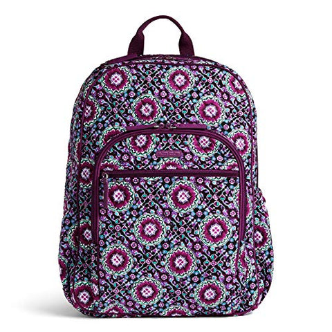 Vera Bradley Quilted Signature Cotton Campus Tech Backpack (Lilac Medallion)