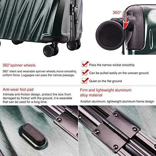 Unitravel Hardside Spinner Luggage Travel Abs Suitcase Spinner Trolley ...