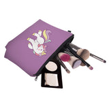 Makeup Toiletry Cosmetic Travel Carry Bag Zippered Luggage Pouch Multifunction Make-up Bag Pencil Holder Organizer for Men and Women Girls Kids (Purple Unicorn)