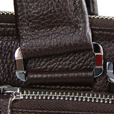 ABage Men's Genuine Leather Business Case Briefcase Portfolio Tote Handbag Coffee