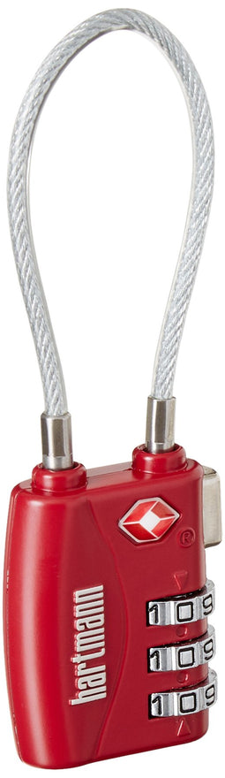 Hartmann Combination Cable Lock, Red, One Size