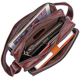 Clean Vintage Leather Crossbody Purse Women / Men'S Carry-All Messenger Bag (Brown)