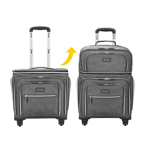 Biaggi Luggage Lift Off Expandable Under-Seater to Carry-on, Charcoal