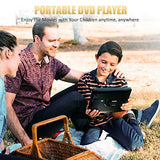 HD JUNTUNKOR 12.5" Portable DVD Player with 5 Hrs Rechargeable Battery, Unique Design for Dual Use Purpose, 10.1" HD Swivel Screen, Car Headrest Case, Remote Control, Car Charger, USB/SD Card Reader