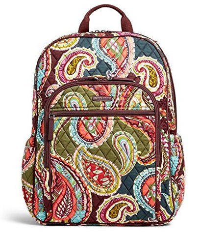 Vera Bradley Quilted Signature Cotton Campus Tech Backpack (One_Size, Heirloom Paisley)