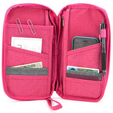 Miami CarryOn Travel Passport Bag, Travel Wallet Card Organizer - Pink