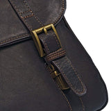 Samsonite Genuine Leather Flapover Buckle Brief Brown