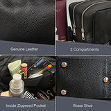 Genuine Leather Travel Toiletry Bag - Dopp Kit Travel Organizer By Rustic Town (Medium, Black)