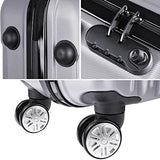 Aw 3 Piece Luggage Set 20" 24" 28" Silver Rolling Travel Case Lockable Abs Suitcase Trip