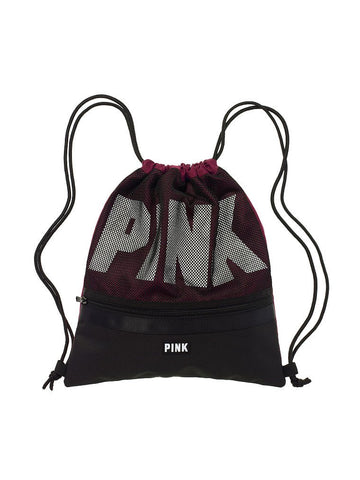 Victoria's Secret PINK Deep Ruby Drawstring Backpack