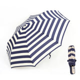 Protable Anti UV Waterproof Navy Strip Sun/Rain Auto Umbrella