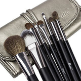 Matto Makeup Brushes Travel Set 8-Piece With Pouch Goat Hair And Synthetic Fibers