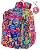 Emoji Funky Pink Large Backpack & Keychain Multi-Pack, Book Bag, School Bag
