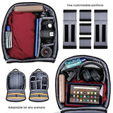 DURAGADGET Black Water-Resistant Backpack with Customisable Interior & Raincover - Compatible
