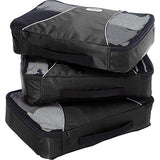 eBags Medium Packing Cubes for Travel - 3pc Set - (Black)