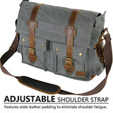 Lifewit 15.6"-17.3" Men's Messenger Bag Vintage Canvas Leather Military Shoulder Laptop Bags