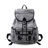 MoreChic School Backpack Floral Print Backpack Women Casual Canvas Travel Bag Girls