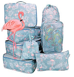 Packing Cubes 8pcs Backpack Organizers Set for Carry on Travel Bag Luggage Cube (Flamingo Blue 8pcs)