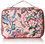 Vera Bradley womens Iconic Large Blush & Brush Case, Signature Cotton, Stitched Flowers, One Size
