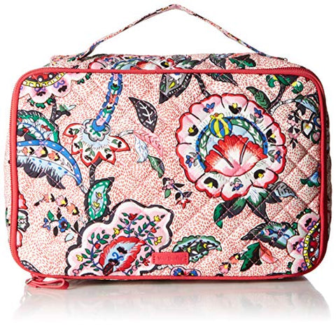 Vera Bradley womens Iconic Large Blush & Brush Case, Signature Cotton, Stitched Flowers, One Size