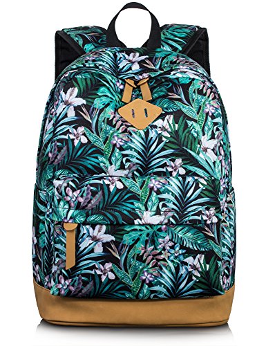 Bookbag For Teens, Floral Backpacks College Laptop Daypack Travel Bags By Leaper (Large, Floral )
