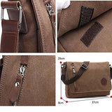 Vintage Canvas Messenger Bag Ipad Bag Bookbag Satchel Crossbody Bag Shoulder Sling Bag (Brown)