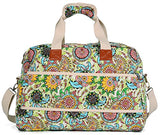 Malirona Canvas Overnight Bag Women Weekender Bag Carry On Travel Duffel Bag Floral Design (Flower)