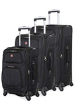 SWISSGEAR 6283 Amazon Exclusive Premium 3pc Spinner Luggage Set with Dopp Kit Bundle Black