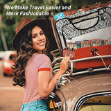 Veken 6 Set Packing Cubes, Travel Luggage Organizers with Laundry Bag & Shoe Bag (Black Leaf)